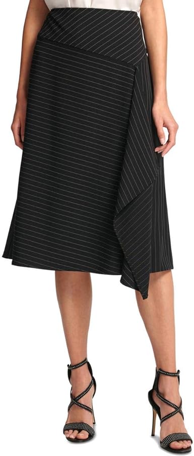 pinstripe midi skirt
