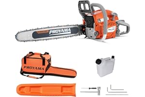 PROYAMA 62CC Gas Powered Chainsaw, 20 Inch 2-Cycle Petrol Handheld Cordless Chain Saw, Gas Chainsaws for Tree Wood Cutting