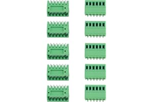 Jienk 5Set 6-Pin 125V 4A 2.54mm 0.1" Pitch PCB Mount Screw Terminal Block Connector for 26-18AWG Cable