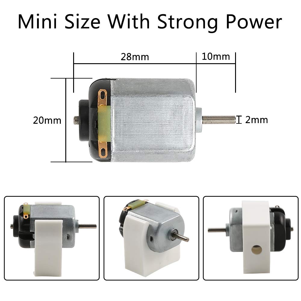 Sntieecr 6 Set DC Motors Kit, Mini Electric Motor 3V 15000RPM with 66 PCS Plastic Gears, AA Battery Holder Case, Motor Bracket, Shaft Propeller and Rocker Switch for DIY Toys Science Projects
