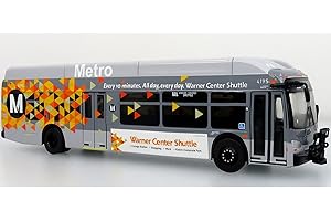 GENERIC New Flyer XN40 Transit Bus Los Angeles Metro - Warner Center Shuttle Gray with Graphics The Bus & Motorcoach Collection Limited Edition 1/87 (HO) Diecast Model by Iconic Replicas 87-0534