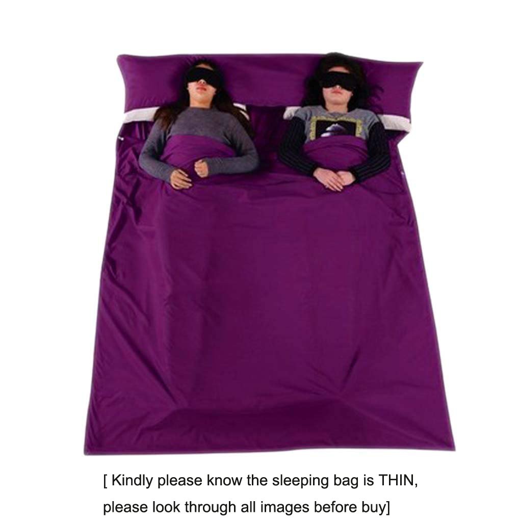 BAO CORE Pordable Travel Double Sleeping Bags on Business Travel Hotel Lightweight Health Sleeping Sack Prevent Dirty Adult Sheet Bedding Bag, Purple