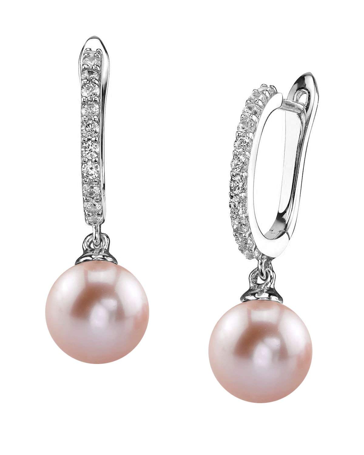 The Pearl SourceReal Pearl Dangle Earrings for Women with Genuine AAAA Cultured Pearls | 14K Gold Plated 925 Sterling Silver Earrings for Women - THE PEARL SOURCE