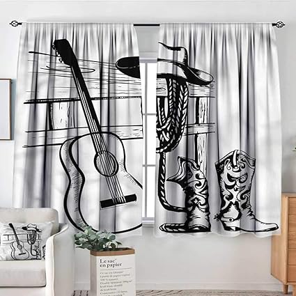 Amazon Com Familytaste Western Curtains Country Music And Cowboy
