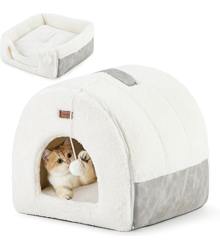 Trixie Minou Knuffelgrot Voor Katten – Maat L, 42x30x50 Cm, Beige/Bruin, Met Schuimvulling En Antislip Bodem