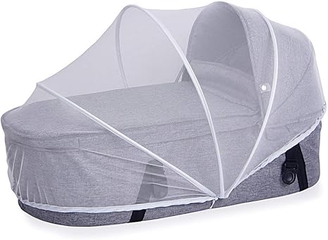Amazon Co Jp キャノピーと防風カバー付きベビーネスト 赤ちゃん用バスケット 新生児ポータブルロッキングバスケット 車 ベビーバスケット クレードルベッド グレー With Bracket Yarongstore ベビー マタニティ