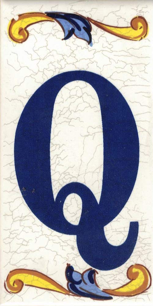 GOLDEN TORO NUMBERS HOUSE. Numbers and Letters on Tile. Ceramic Tile Crackle Style Names and Addresses Large Crackle Design 7.5 x 15 cm, white