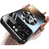 Doulings Magnetic Series Design for iPhone 13 Pro Max Case,[Compatible with MagSafe][Military Drop&Full Camera Lens Protector] Large Window Logo View Dust-Proof Matte Shockproof Cover,Black