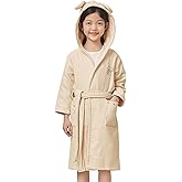 Boys Girls Bathrobe Hooded Soft Towel Robe 100% Cotton Pajama Loungewear Kids Hooded Beach Towel 2-9 Years