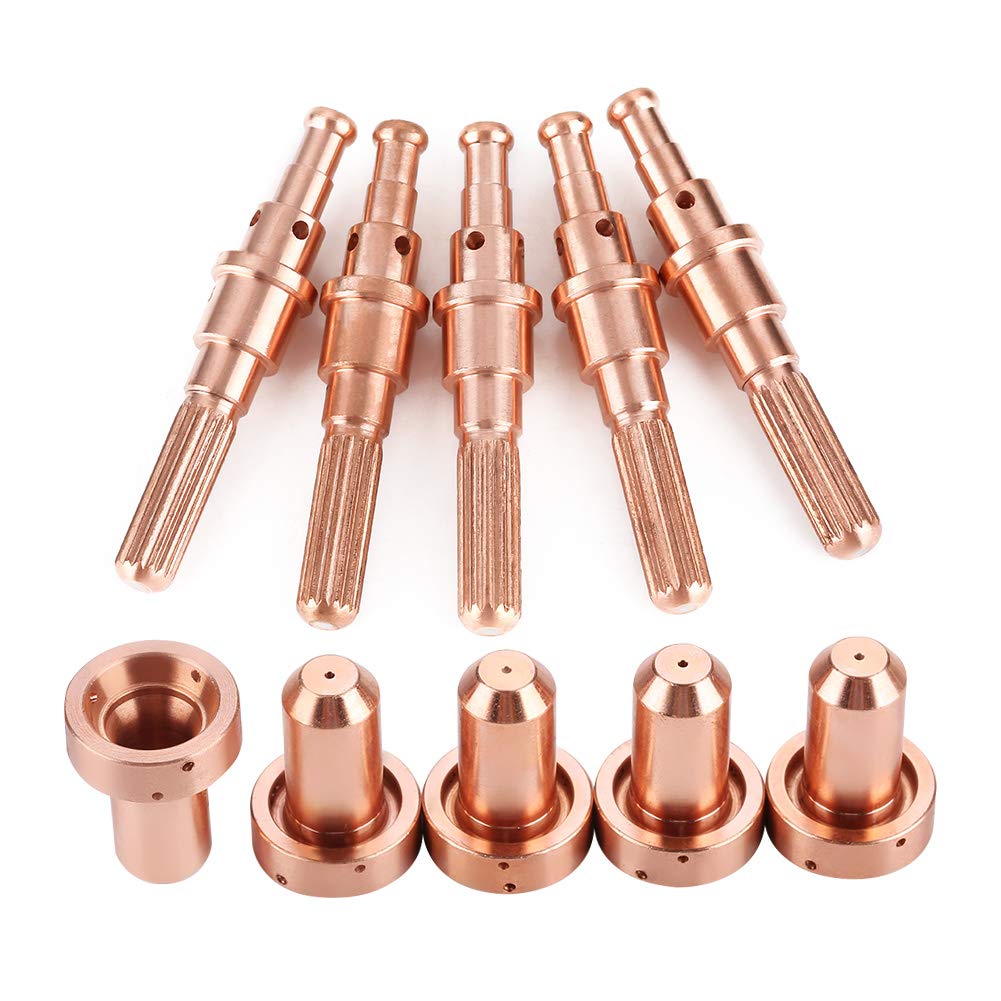 Plasma Torch Consumable, 5PCS 9-8215 Electrode and 5PCS 9-8207 Nozzles Tips Fit for Thermal Dynamics SL60/100 Plasma Torch