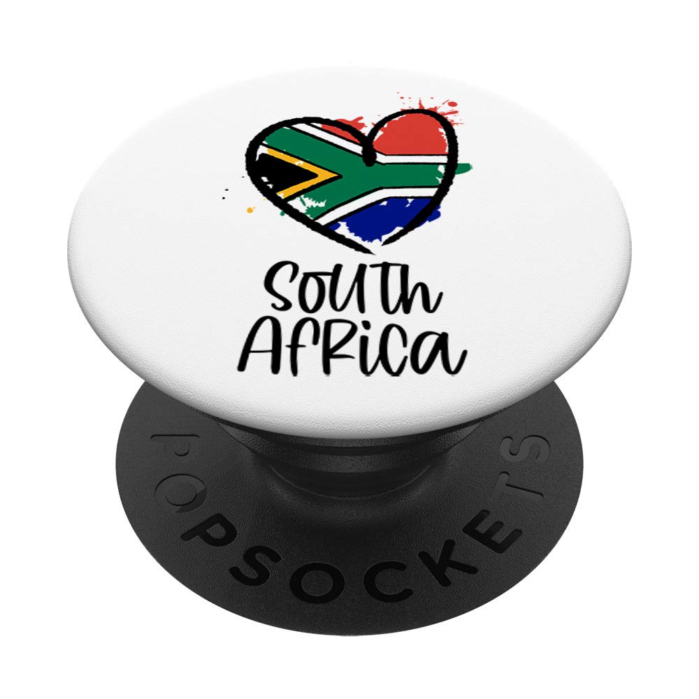 South Africa Heart Artwork Cool Africa Minimal Africans Gift PopSockets Grip and Stand for Phones and Tablets