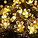 easyDecor Solar String Lights 50 LED 23ft 8 Modes Blossom Flower Garden Christmas lights for Outdoor Indoor Party Wedding Patio Holiday Decorations (Multi Color) (Warm White)