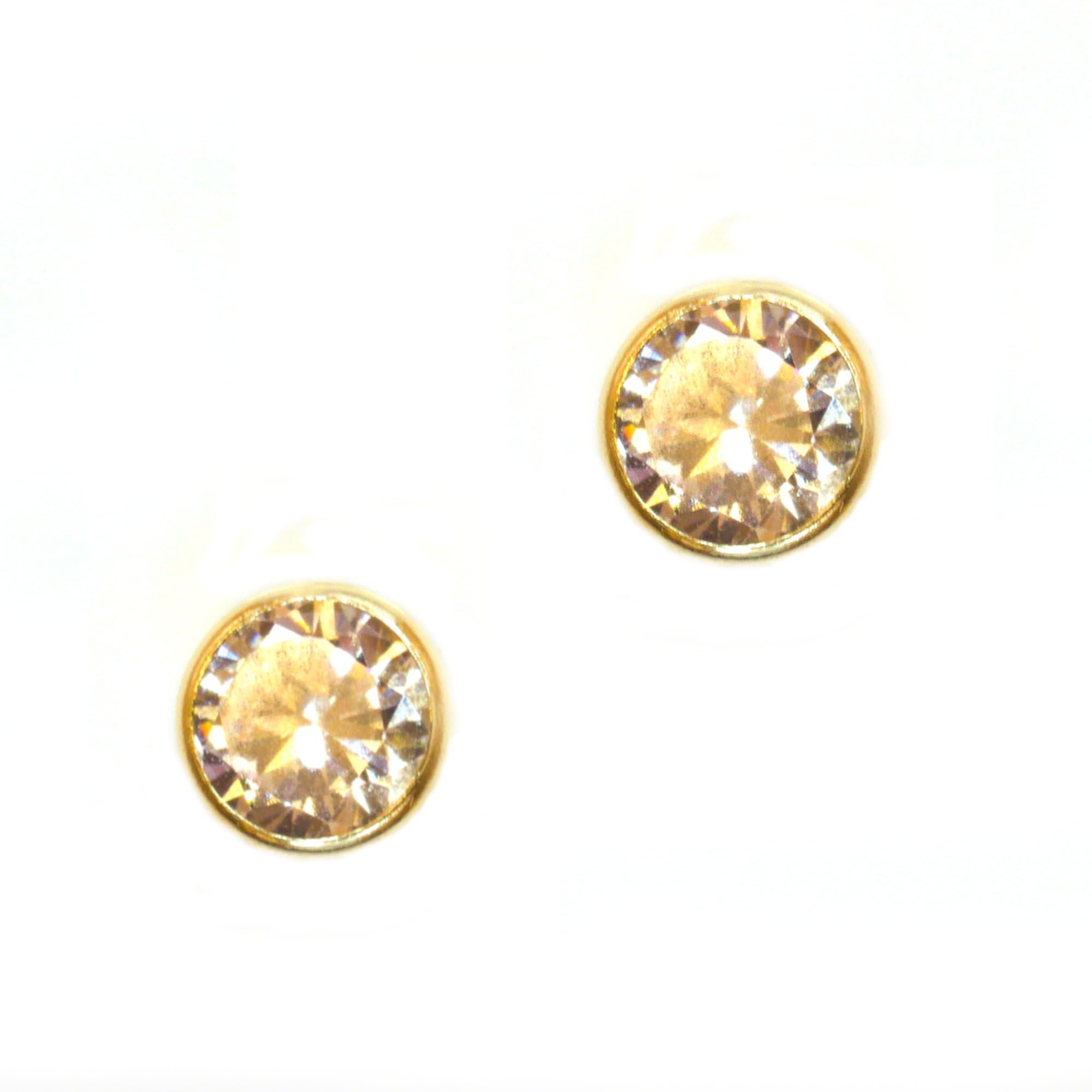 Arranview Jewellery Cubic Zirconia earring in 9 ct yellow gold 4mm CZ stud