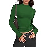 YOGINGO Women's Mock Turtle Neck Long Sleeve T-Shirt