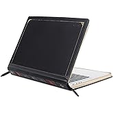 MOSISO Compatible with MacBook Pro 14 inch Case 2025-2021 M5 A3434 M4 A3112 A3185 A3401 M3 A2918 A2992 M2 A2779 M1 A2442, PU Leather Laptop Sleeve Vintage Zippered Protective Case Cover, Black