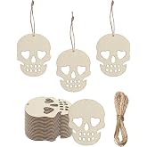 Creaides 30pcs Mini Skull Wood DIY Crafts Cutouts 2