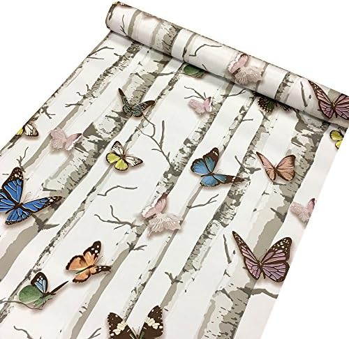 LoveFayeColorful Butterfly Furnitures Protective Paper Decorative Vinyl Adhesive Shelf Drawer Liner 17x118 Inch