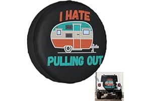 SUMSIVE Spare Tire Cover Wheel Covers for RV Tires Camper Tire Cover Protectors for Trailer Rv SUV Truck Travel Trailer (I Hate Pulling Out, 14" fits for Tire's Diameter 23.6''-27.1'')
