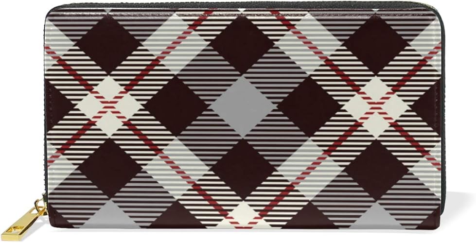 Amazon マキク Makiku 長財布 レディース 大容量 本革 チェック柄 Alaza 財布