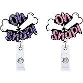 2P Oh Snap Retractable Badge Reel with ID Clip Name Tag Card Funny Broken Bone Gift for Nurses Office Worker Radiology X-Ray Orthopedics Nursing Student Alligator Clip