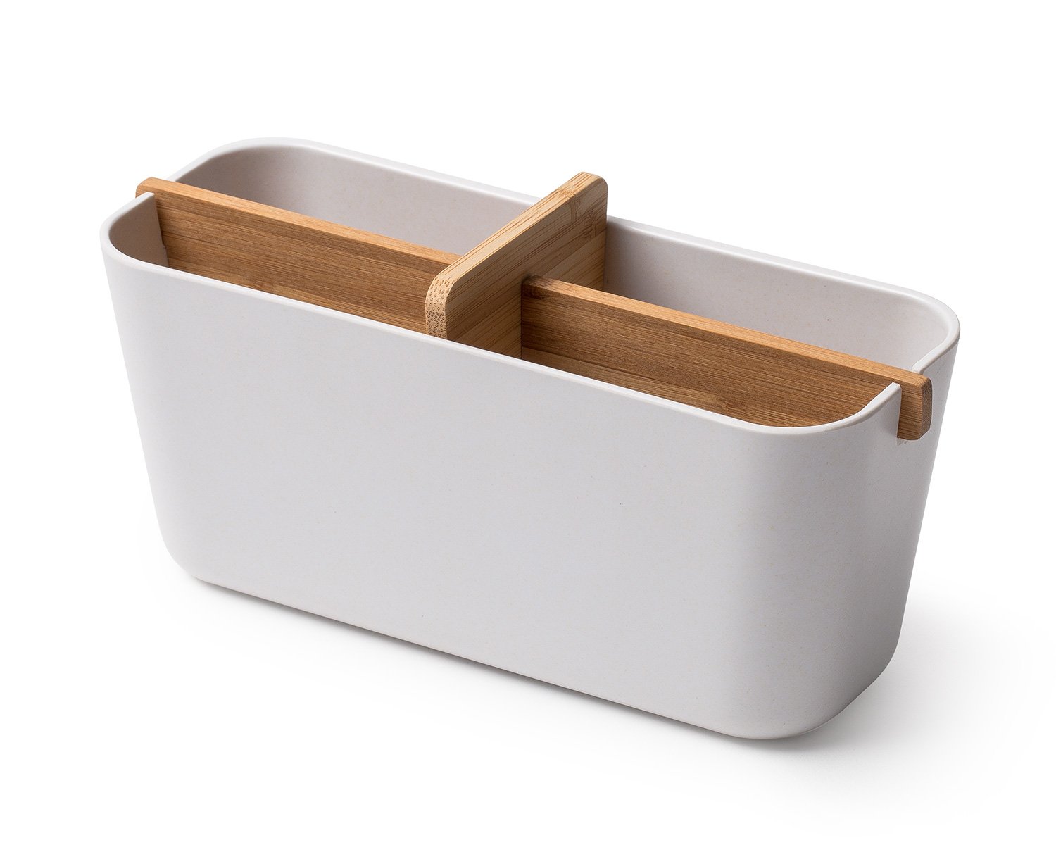 Lexon Bamboo for Bathroom 4 Drawer Organiser, White, 21 x 8 x 3.5