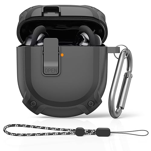 Bose QuietComfort Earbuds II and Ultra Case WOFRO Full-Body Shockproof  Protective Cover With Carabiner and Lanyard (Black) in Kuwait Whizz Cases