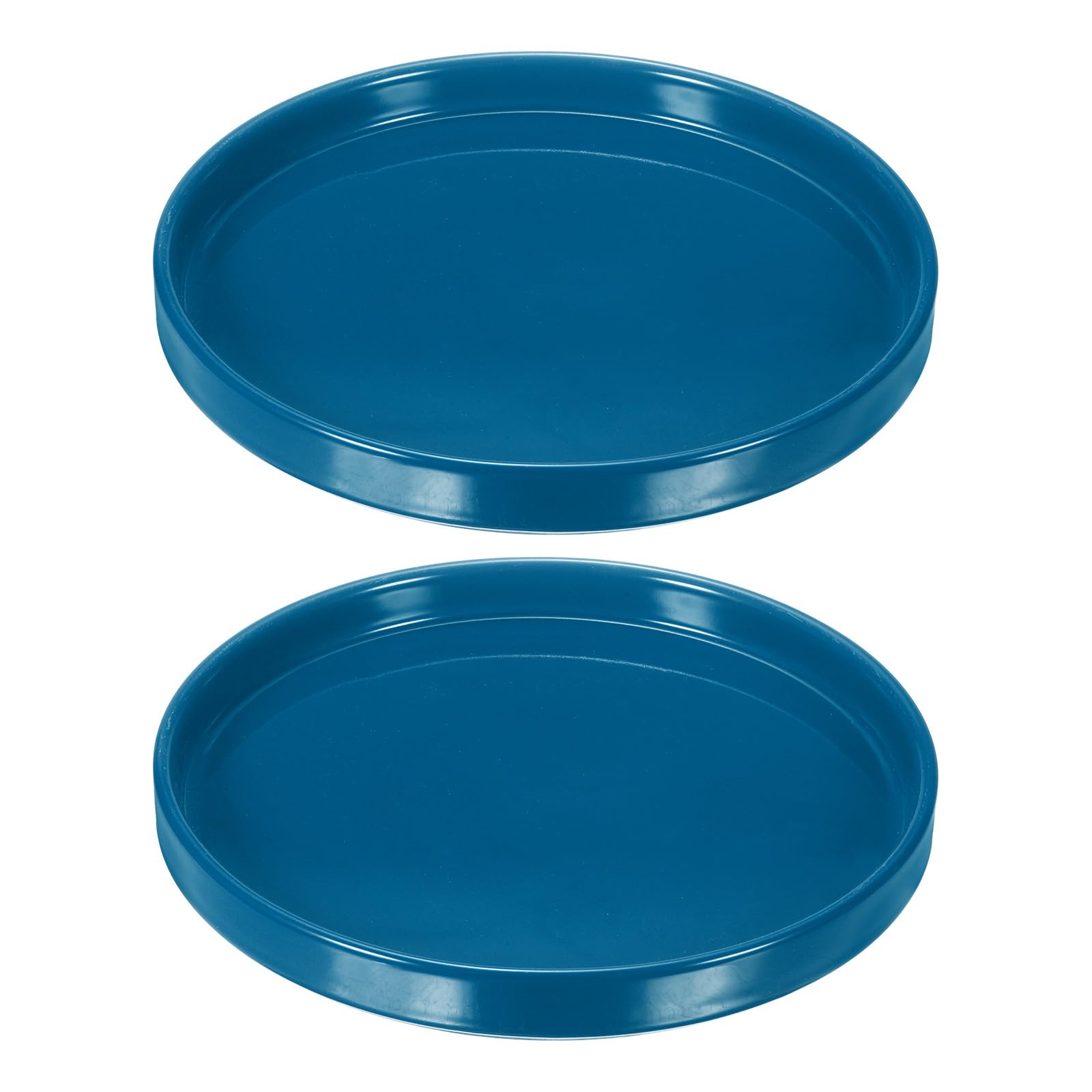 M METERXITY 2-Pack Ceramic Plant Saucer, 7.1 Inch OD Round Plant Saucers Flower Pot Saucers for Indoors/Outdoors Plant Pot, Ceramic Drain Tray [Blue]