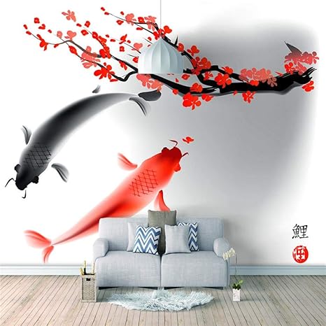 Amazon Co Jp カスタム壁画装飾画 金魚 0x140cm 写真3d部屋の壁紙家の装飾の絵3d壁画壁紙リビングルームのソファの背景 ホーム キッチン