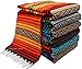 El Paso Designs Peyote Hippie Blanket - Classic Mexican Style Falsa Stripe Pattern in Vivid Colors. Throw, Bed, Tapestry, or Yoga Blanket. Hand Woven Acrylic, 57