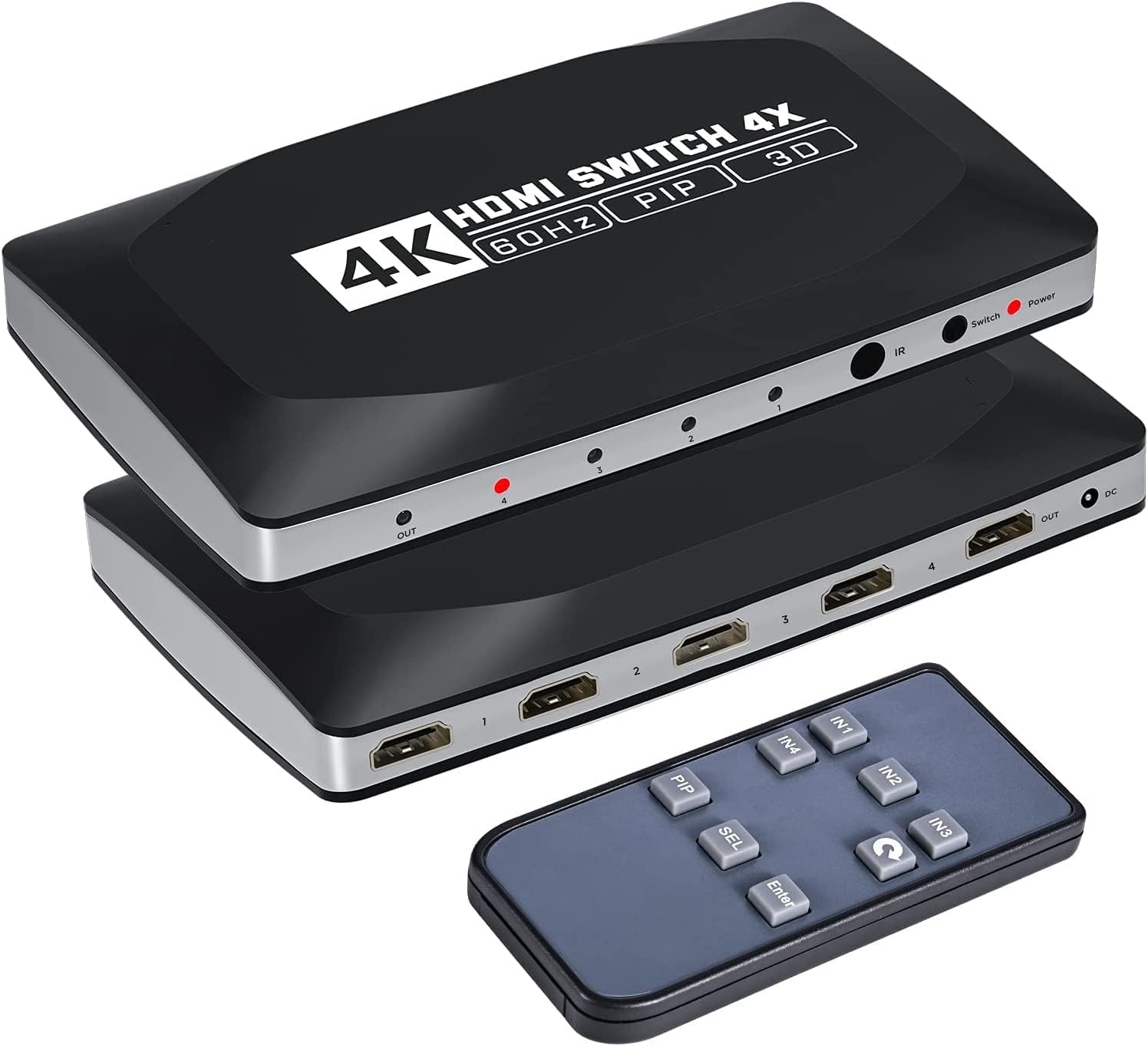Photo 1 of HDMI Switch 4 in 1 Out, Tendak 4K HDMI Switch Box with Remote Control & PIP, 4 Port HDMI Switcher Selector Support 4K@30HZ, 1080P@120HZ,3D, Compatible with PS5/4/3, DVD