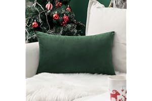 MIULEE Christmas Velvet Soft Soild Decorative Square Throw Pillow Covers Cushion Case for Sofa Bedroom Car 12 x 20 Inch 30 x 