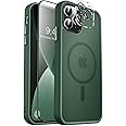 MOCCA Strong Magnetic for iPhone 13 Pro Max Case,[Compatible with Magsafe][Glass Screen Protector+Camera Lens Protector] Slim Thin Shockproof Cover Phone Case for iPhone 13 Pro Max 6.7",Midnight Green