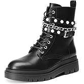 DREAM PAIRS Women's Fashion Platform Combat Boots Lace Up Lug Sole Goth Ankle Booties Shoes