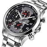 BENYAR Men Watch Chronograph Waterproof Watches Business Sport Stainless Steel Strap Wrist Watch For Men