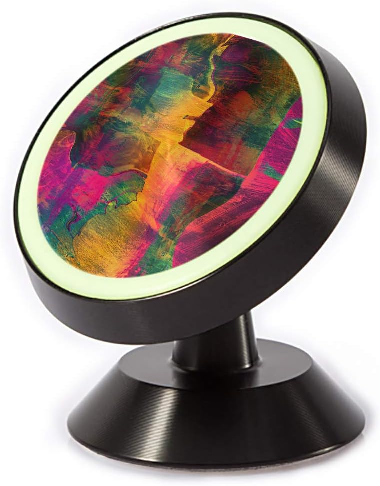 Tinmun Magnetic Phone Car Mount, Abstract Colorfur Vibrant Painting Psychedelic Universal Car Phone Holder for Dashboard