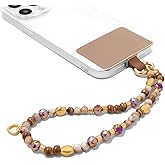 AGEN KGEN Phone Charm with Gold Metal Chain Phone Grip Strap Detachable Lanyard Hands-Free Wrist Strap Chain for Women