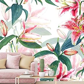 signwin Wall Mural Flowers and Leaves Removable Self-Adhesive...