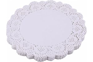 ZOOYOO 100PCS White Lace Paper Doilies 12 inch Round Paper Doilies Disposable Paper Placemats for Cakes, Desserts, Tableware Food Decoration