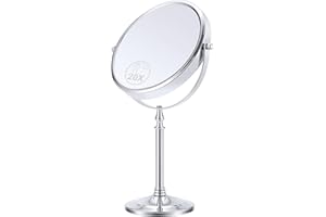 MIYADIVA Makeup Mirror with 20X Magnification, 20X Magnifying Mirror with Stand, 360°Rotation Desktop Mirror, Tabletop Mirror with 20X Magnification, Double Sided Vanity Mirror for Detail Makeup 8 in