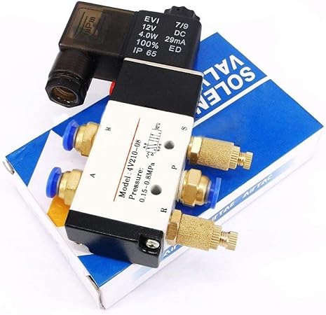 Bebliss 4v210 08 Soupape Pneumatique A Solenoide Cc 12 V 5 Positions A 2 Ports Et Silencieux De Connecteur 11 8 6 6 2 1cm 4 6 2 6 0 8 Pouces L W H Amazon Fr Bricolage