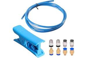 AiTrip 4pcs PC4-M10 + PC4-M6 Straight Quick in Fitting with 1m PTFE Tube and Cutter