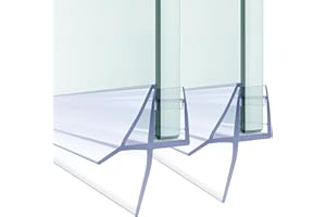 FCSOTSPS Shower Door Bottom Seal, 2 PCS 1/4" x 36" Shower Door Sweep for 1/4 Inch Glass, Frameless Glass Door Seal Strip,Stop Shower Leaks and Create a Water Barrier (6MM)