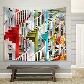 Bugis Village Stairwell - Fabric Wall Tapestry Home Decor - 51x60 inches