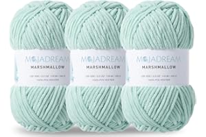 MOJADREAM 3PCS 3.5oz Chenille Yarn for Blankets Amigurumi: Soft Velvet Baby Yarn Blanket Knitting and Crocheting Bulky 5# Yarn 3 Skeins of 100g (Mint Green)