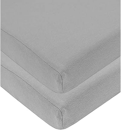 Sasma Home 2x Cot Fitted Sheets 120x60cm 100% Cotton Gray
