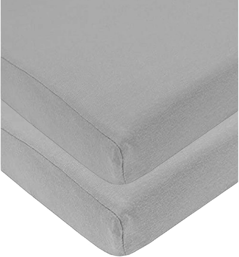 Sasma Home 2x Cot Fitted Sheets 120x60cm 100% Cotton Gray