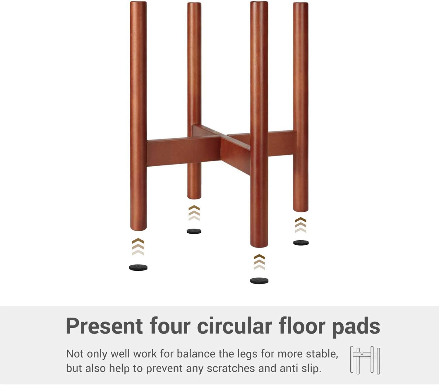 Mkono Plant Stand Mid Century Wood Flower Pot Holder (Plant Pot NOT Included) Potted Stand Indoor Display Rack Rustic Decor, Up to 10 Inch Planter, Brown : Garden & Outdoor