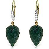 Galaxy Gold GG 14k Solid Gold Earrings with Drop Briolette Emeralds and Diamonds