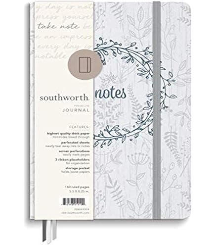 thumbnail image 2 of Southworth Premium Journal, 6.5\"x 8.25\", Weathered Gold Leaf Design... 2 of 10