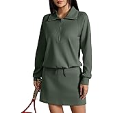 KateModa Women's 2 Piece Skirt Sets Half Zip Sweatshirt Matching Set Athletic Tennis Skorts Tracksuit Lounge Outfits